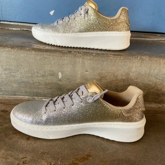 Skechers x Jane Treacy Glittering Silver/Gold Sneakers - Picture 3 of 8